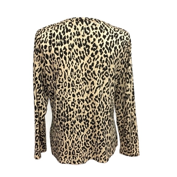 Christmas Tree Embellished Leopard print Christmas blouse size Medium - Picture 3 of 5